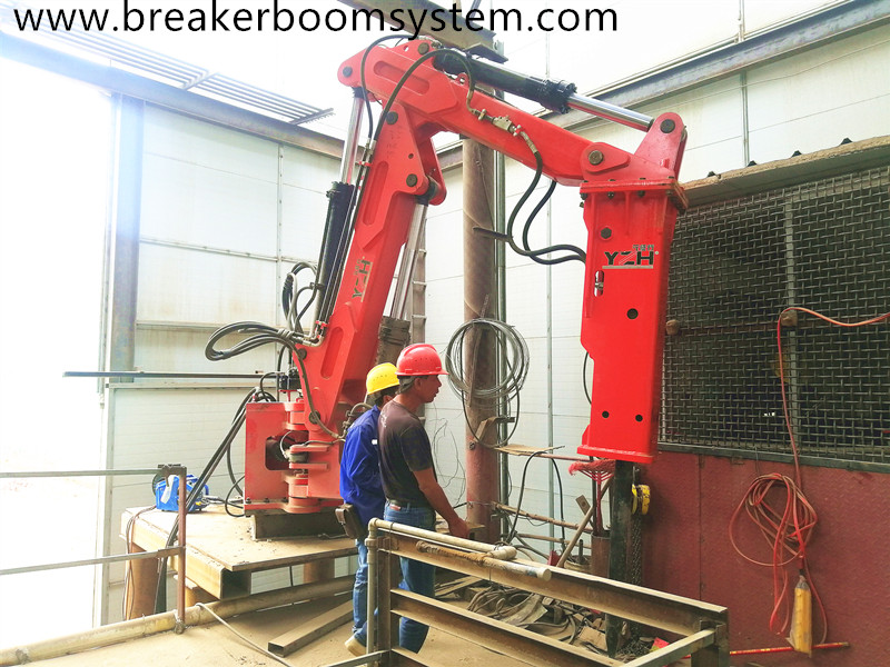 Pedestal Boom Rock Breakers System para trituradora de mandíbula